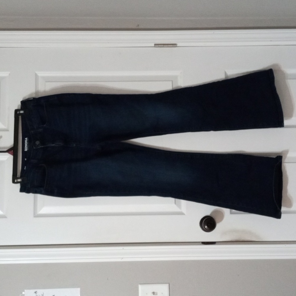 Sonoma Women's Deep Indigo Flared Jeans